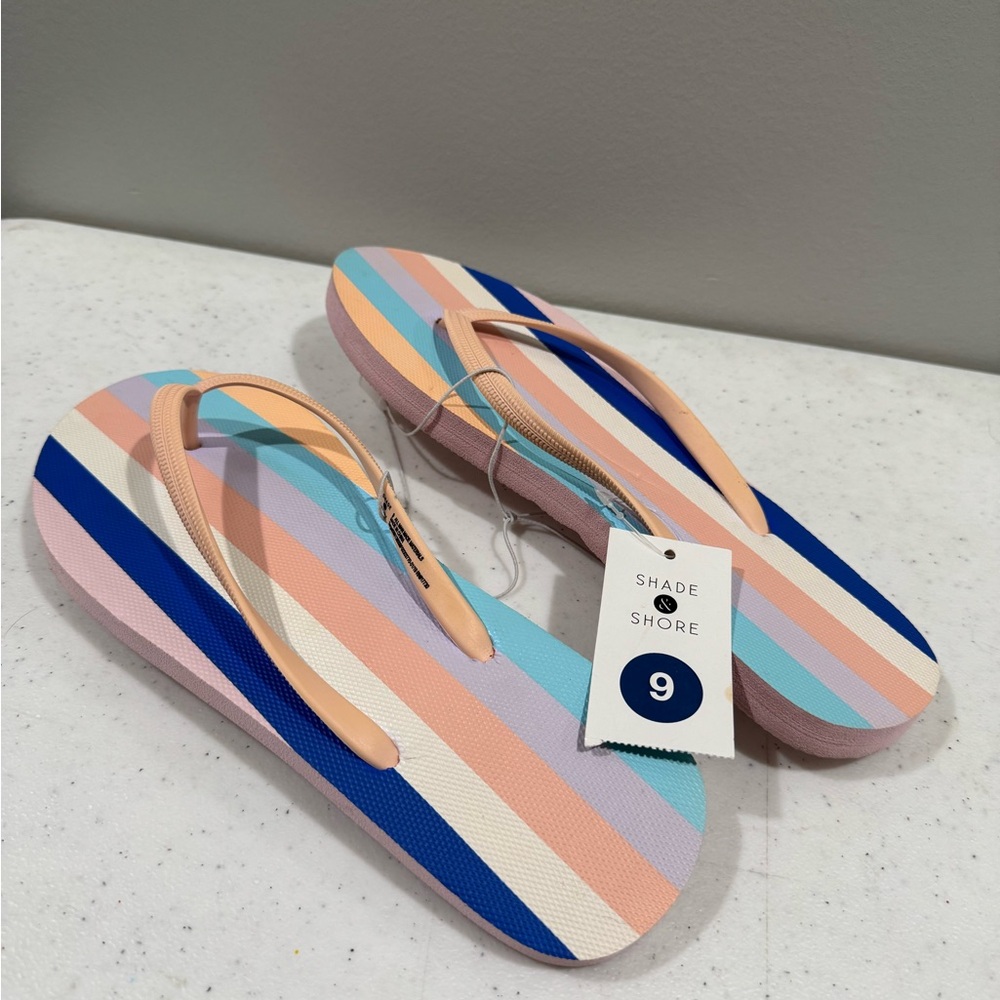 Shade & Shore Women's Colorful Striped Sandals